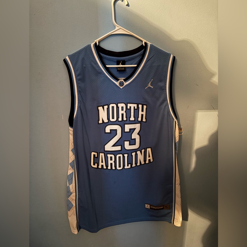 Jordan Blue and White Basketball Jersey